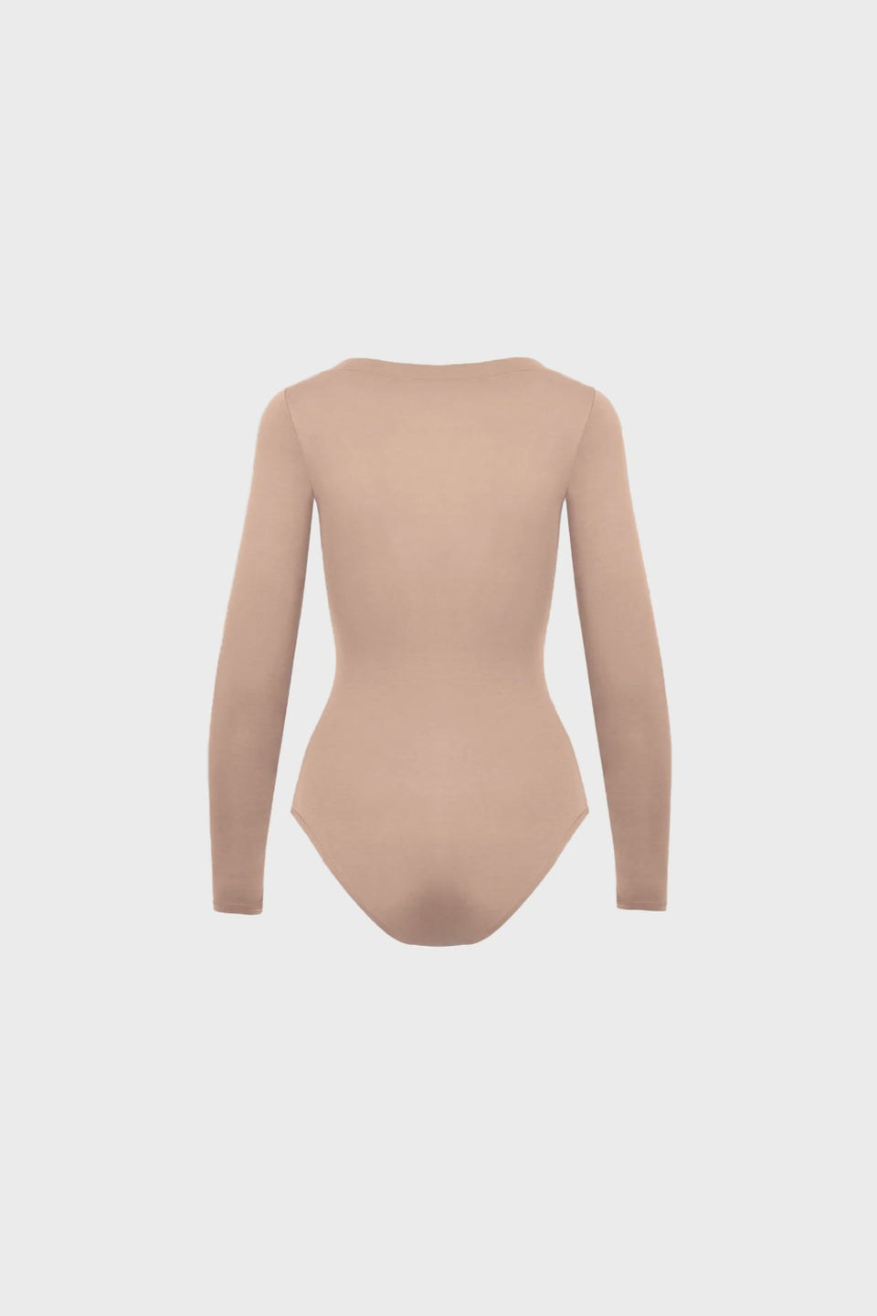 Miss Invisible Long-Sleeved V-Neck Bodysuit in Nude