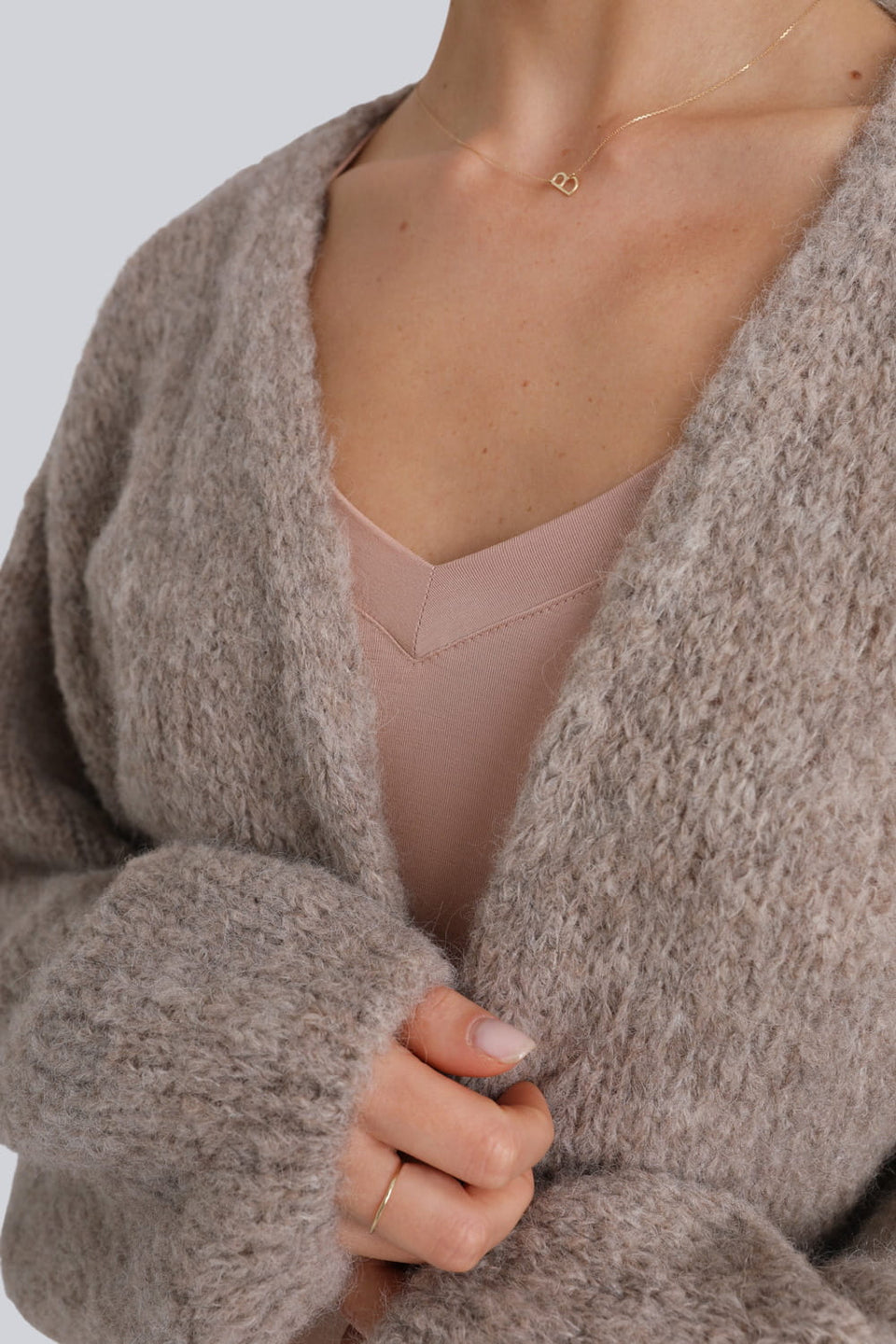 Miss Invisible Long-Sleeve V-Neck Bodysuit – Cappuccino