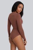 Body Miss Invisible Longsleeve C-neck Chocolate
