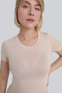 T-shirt Miss invisible C-neck Sand