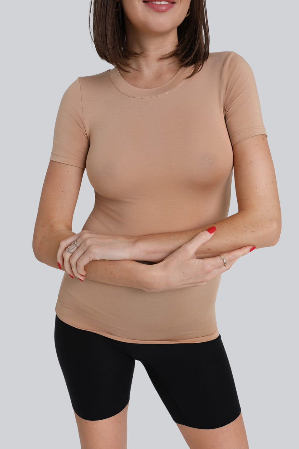 T-shirt Miss invisible C-neck Nude