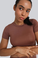 T-shirt Miss invisible C-neck Chocolate