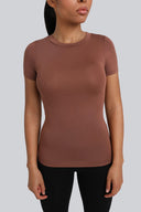 T-shirt Miss invisible C-neck Chocolate
