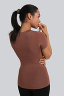 T-shirt Miss invisible C-neck Chocolate