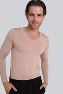 Longsleeve Mr Invisible V-neck Cappuccino