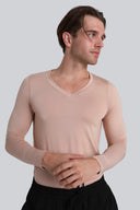 Longsleeve Mr Invisible V-neck Cappuccino