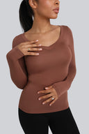 Longsleeve Miss Invisible V-neck Chocolate