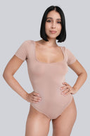 Body Miss Invisible Shortsleeve U-neck Cappuccino
