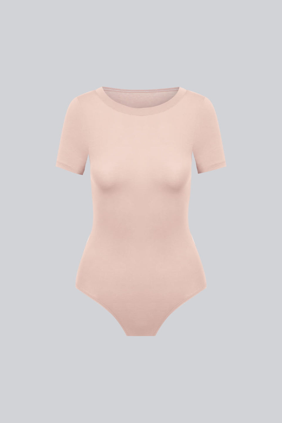 Miss Invisible Short-Sleeved C-Neck Bodysuit in Cappuccino
