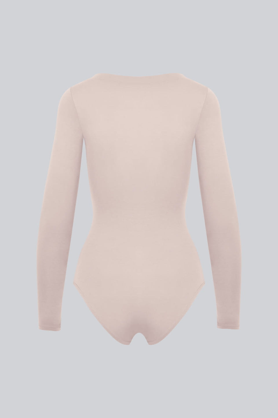 Miss Invisible Long-Sleeved V-Neck Bodysuit in Sand