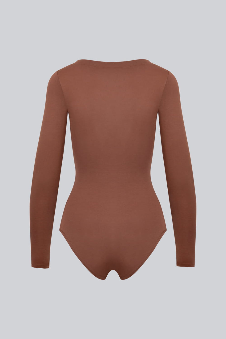 Miss Invisible Long-Sleeved V-Neck Bodysuit – Chocolate