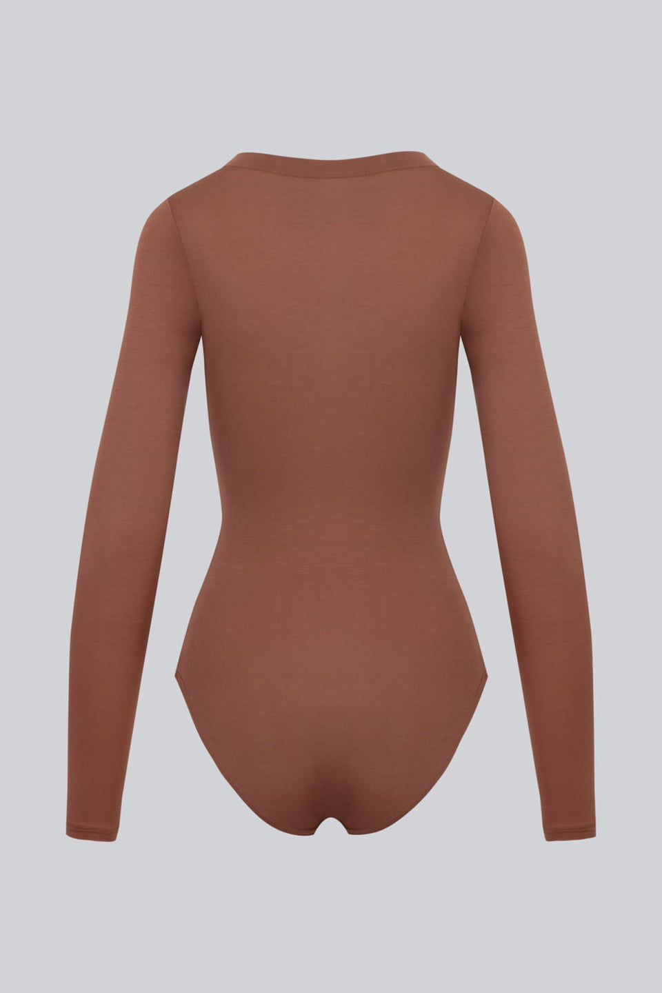 Miss Invisible Long-Sleeved C-Neck Bodysuit – Chocolate