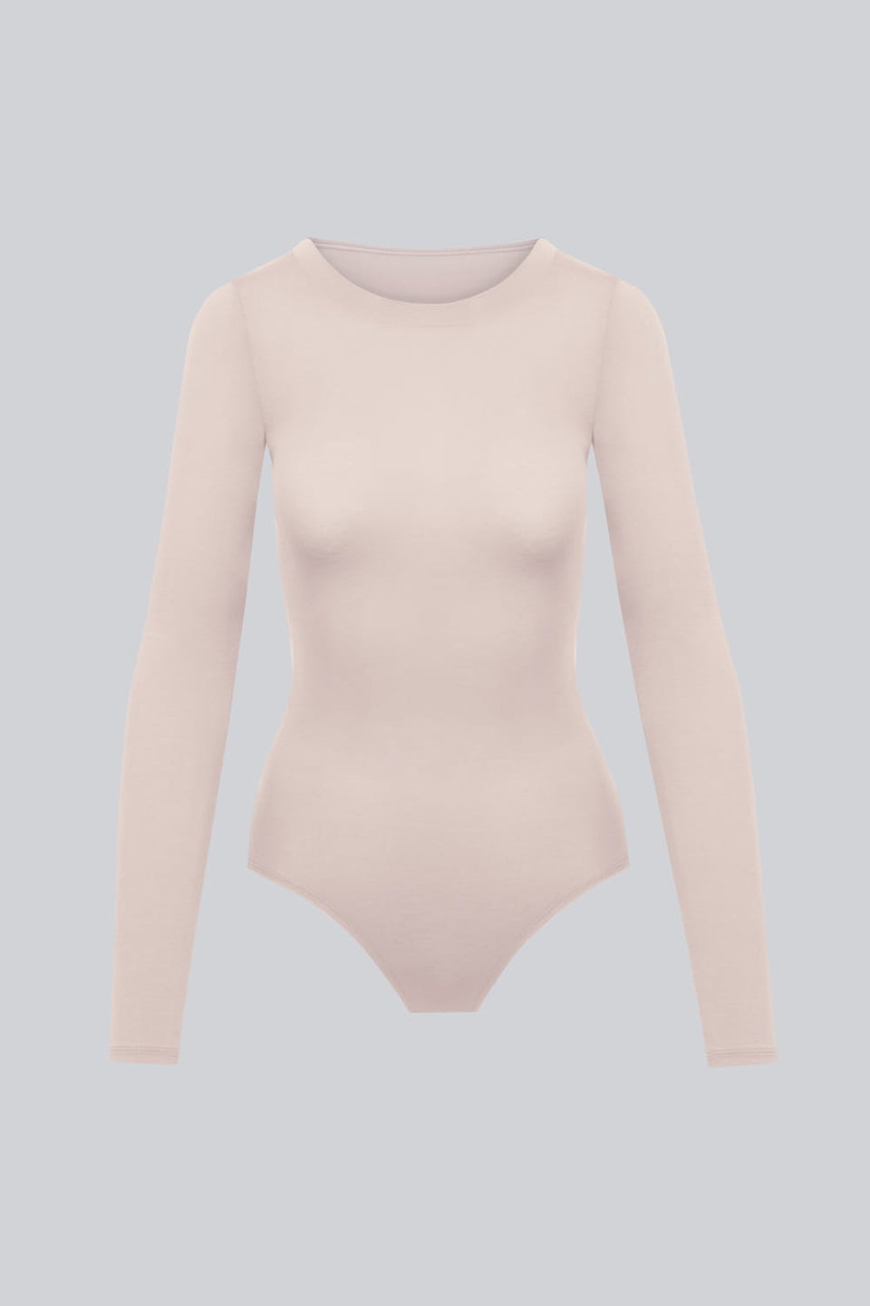 Miss Invisible Long-Sleeved C-Neck Bodysuit in Sand
