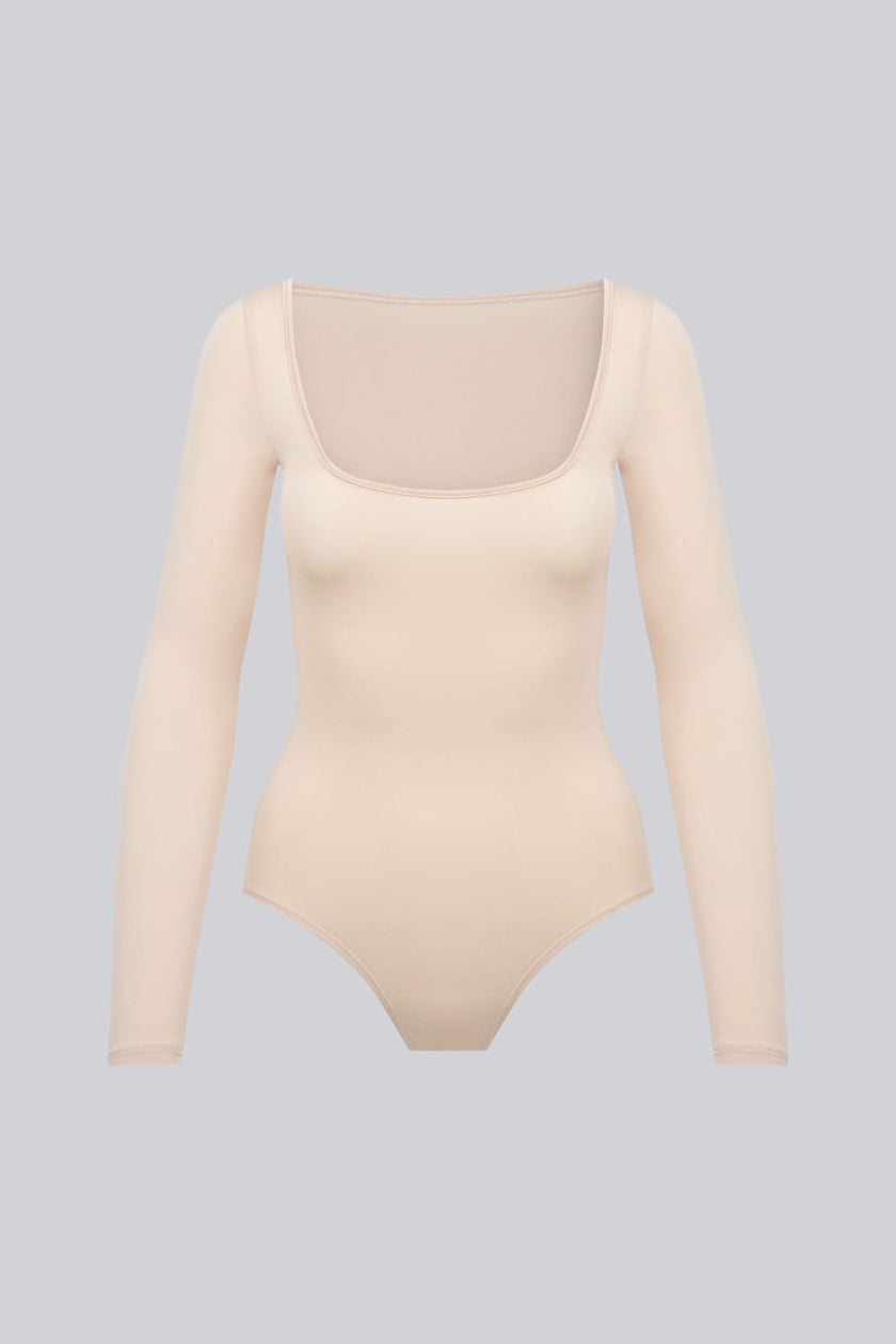 Body Miss Invisible Longsleeve U-neck Sand