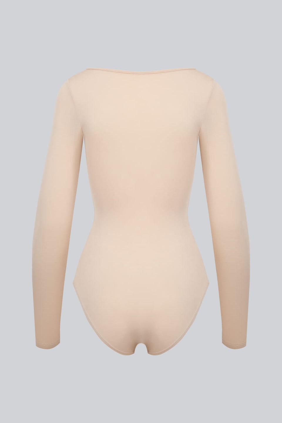 Miss Invisible Long-Sleeved U-Neck Bodysuit in Sand