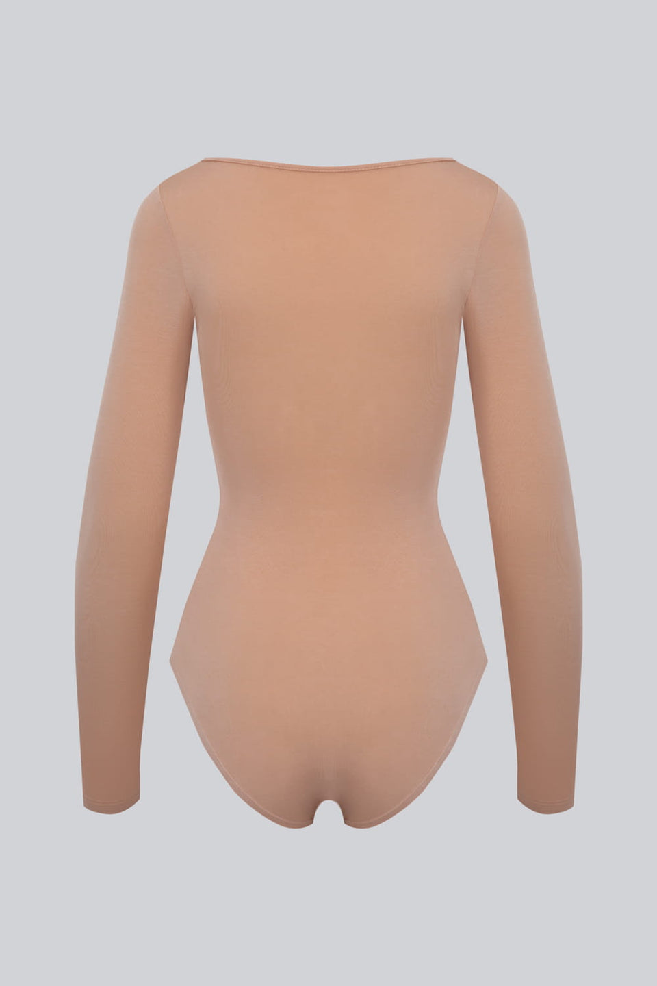 Miss Invisible Long-Sleeved U-Neck Bodysuit in Nude
