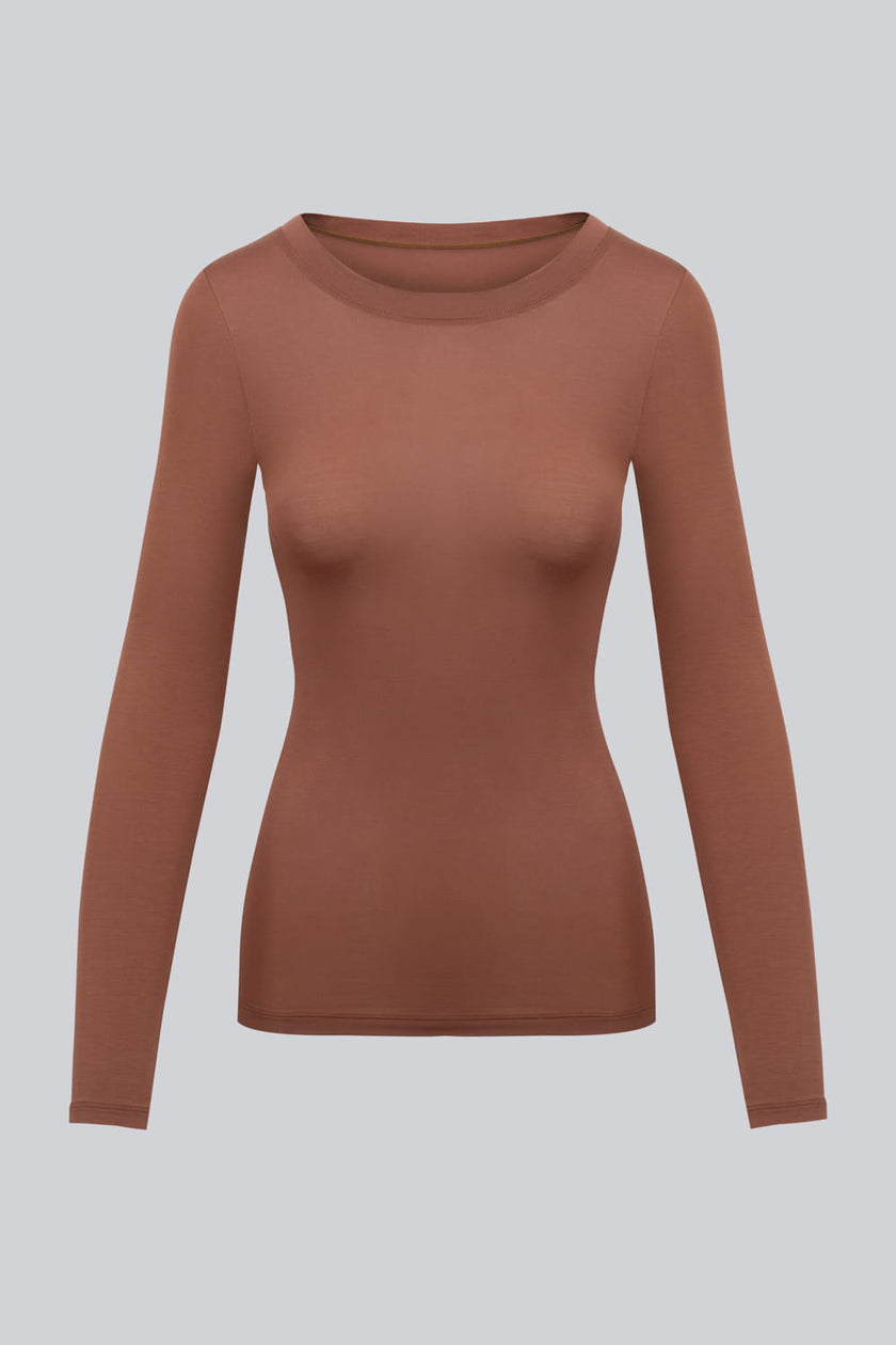 Longsleeve Miss Invisible C-neck Chocolate