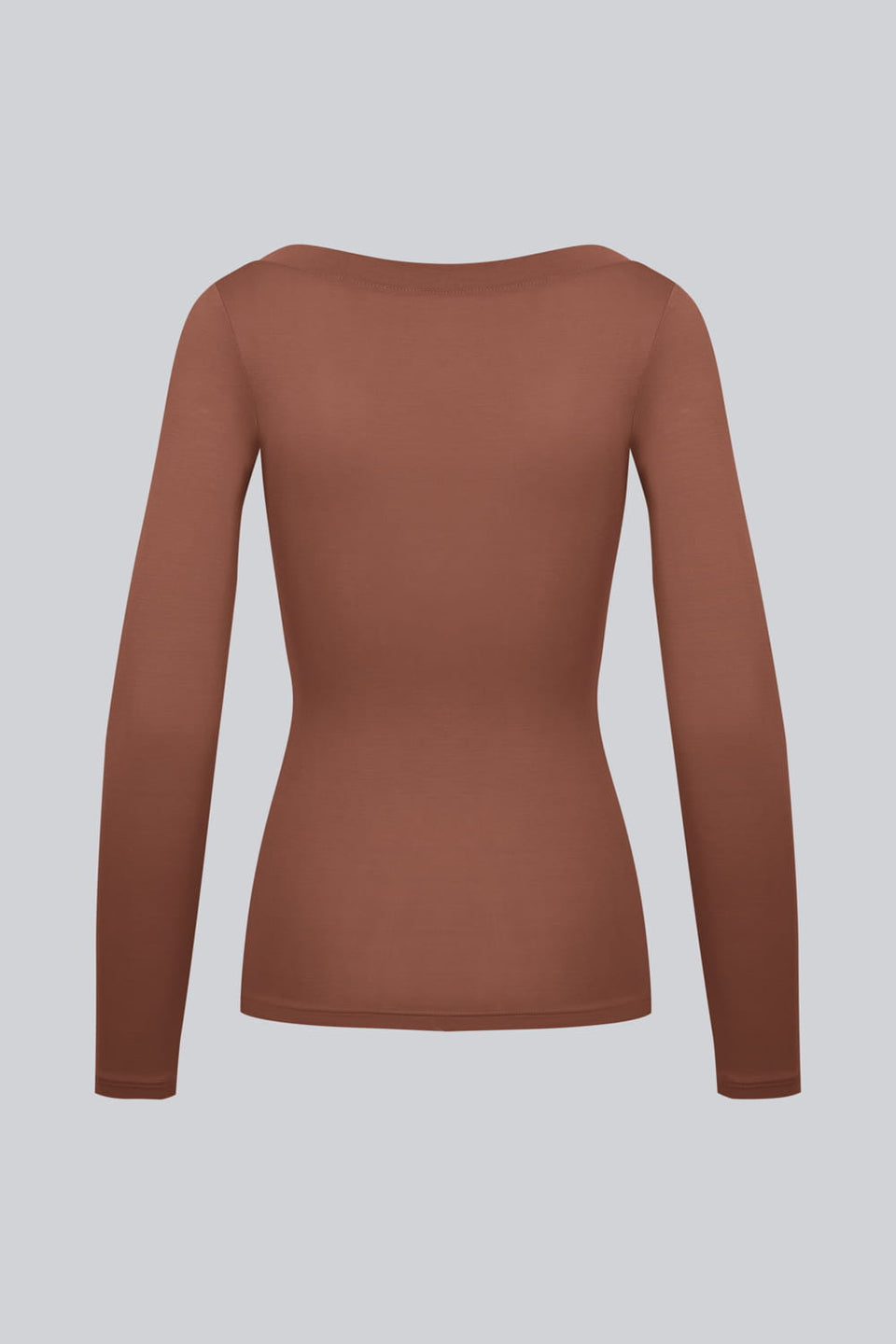 Miss Invisible V-neck long-sleeved top in chocolate