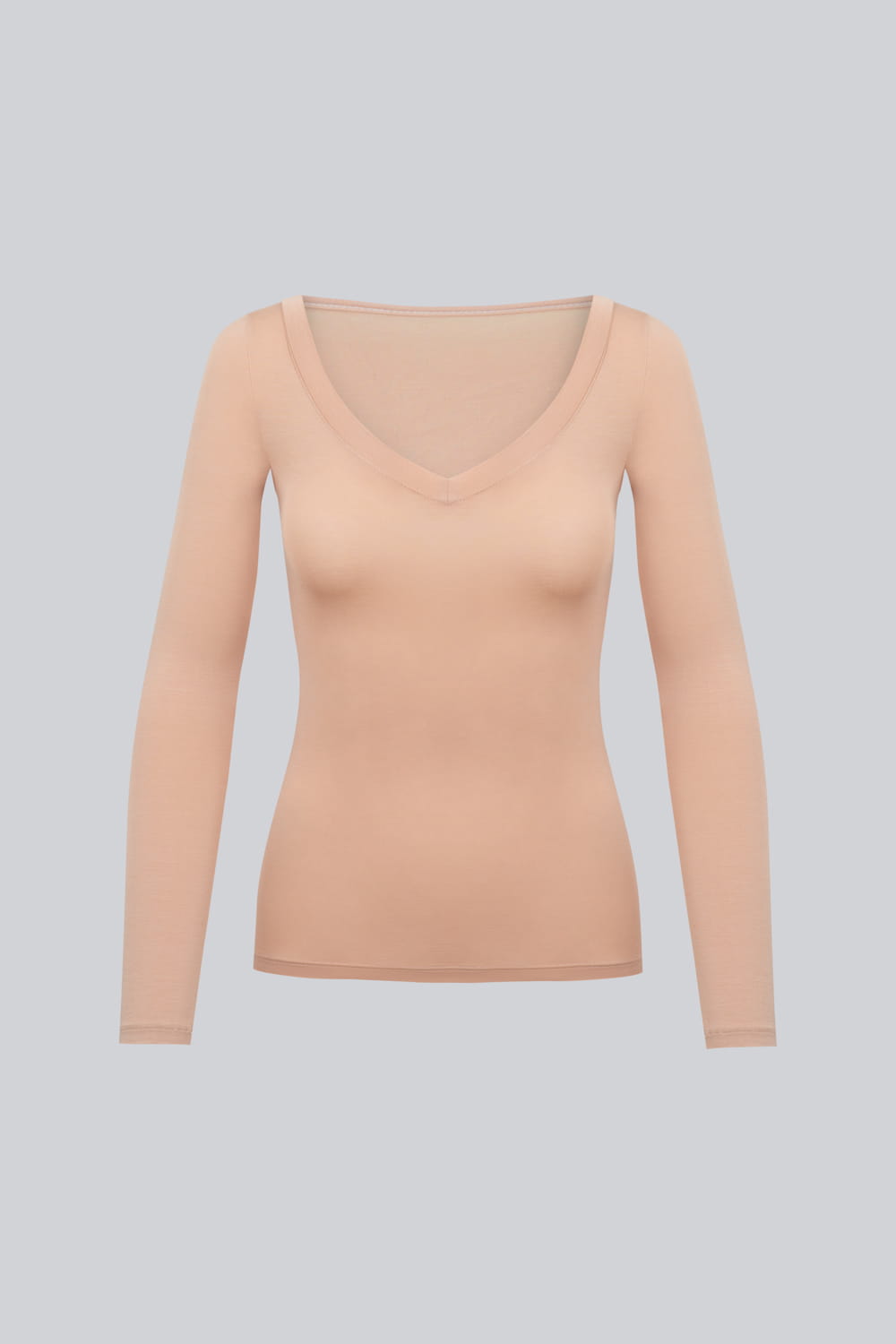 Longsleeve Miss invisible V-neck Cappuccino