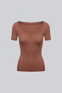 T-shirt Miss invisible V-neck Chocolate