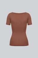 T-shirt Miss invisible V-neck Chocolate