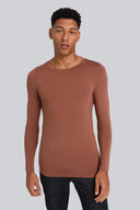 Longsleeve Mr Invisible C-neck Chocolate