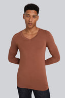 Longsleeve Mr Invisible V-neck Chocolate