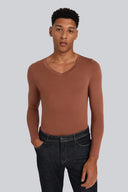 Longsleeve Mr Invisible V-neck Chocolate