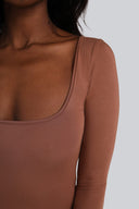 Body Miss Invisible Longsleeve U-neck Chocolate