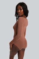 Body Miss Invisible Longsleeve U-neck Chocolate