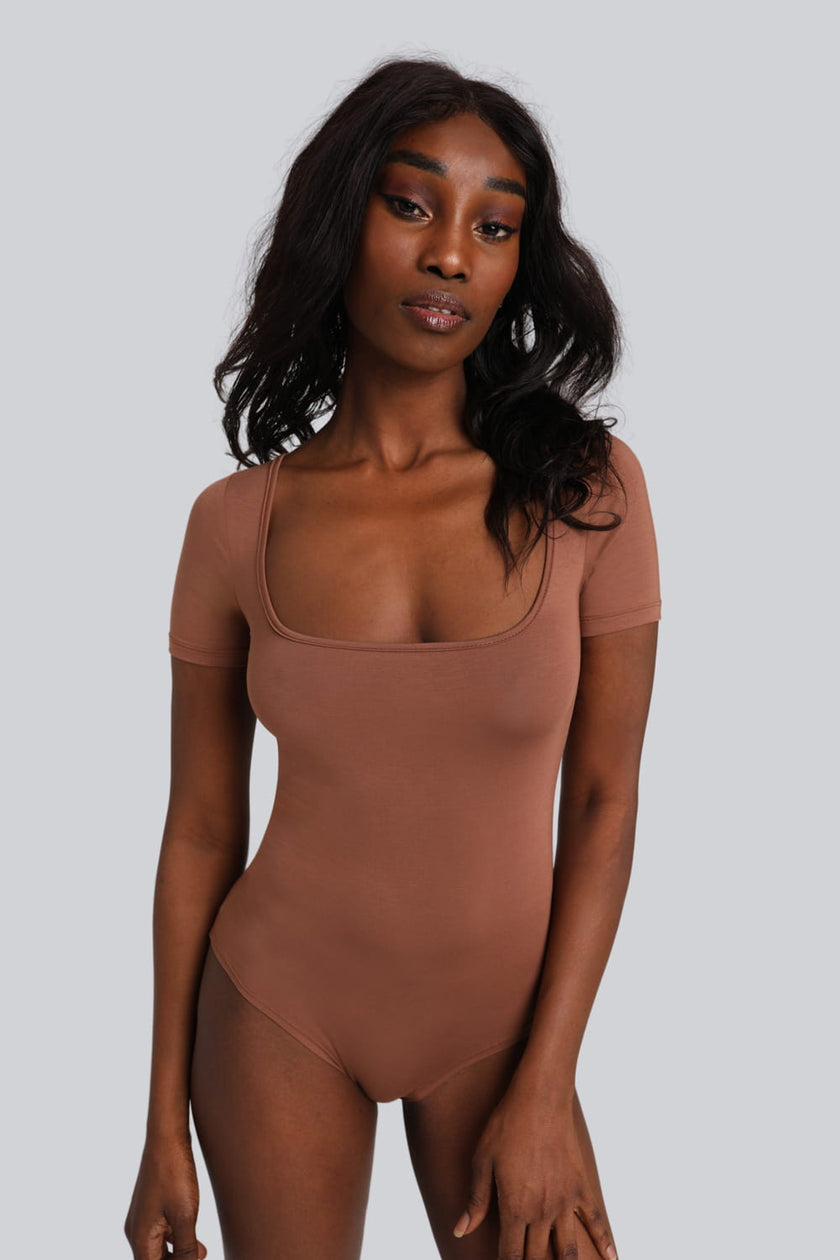 Body Miss Invisible Shortsleeve U-neck Chocolate
