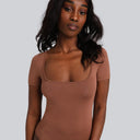 Body Miss Invisible Shortsleeve U-neck Chocolate