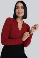 Longsleeve Miss Polo Raspberry Red