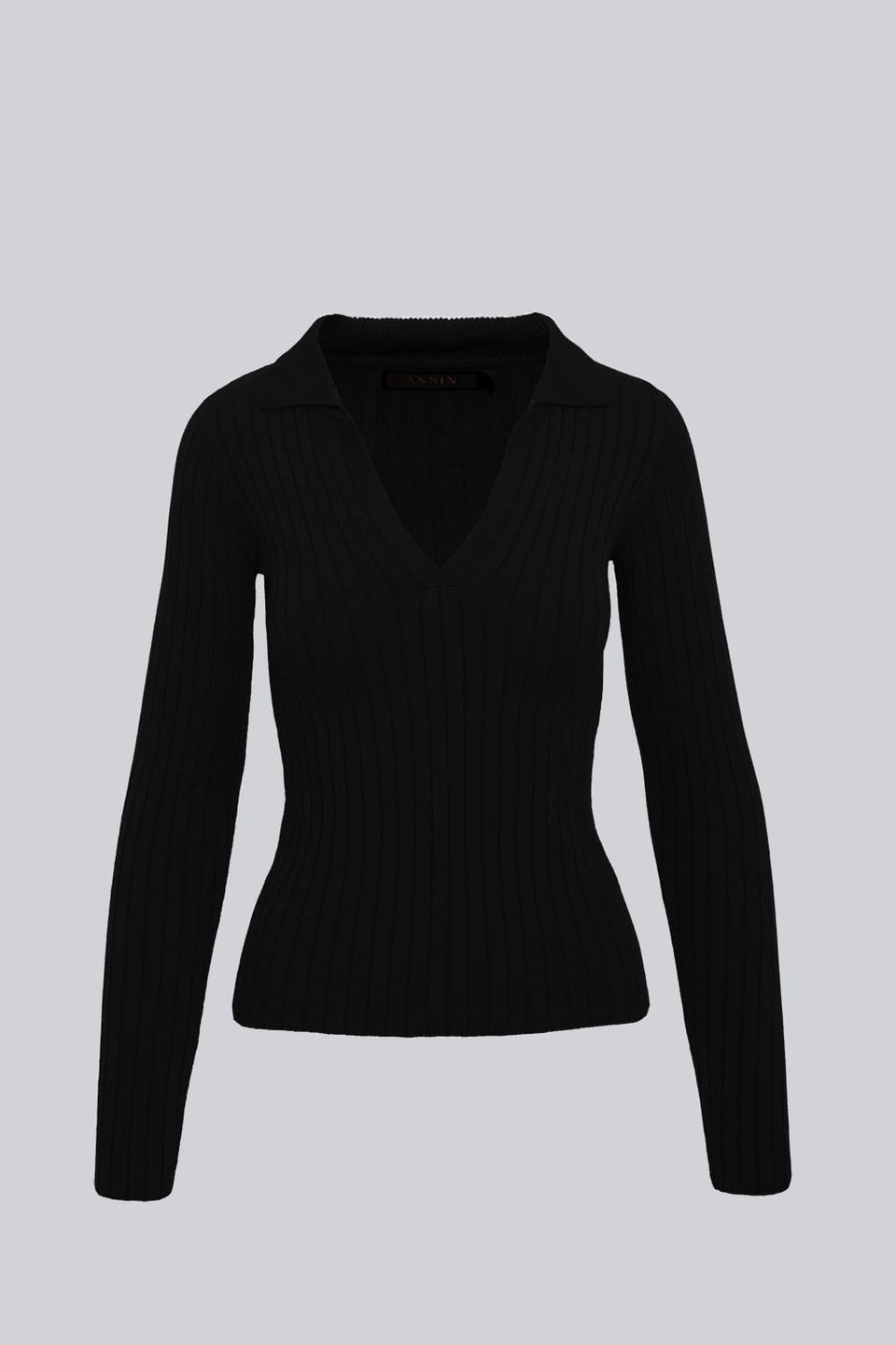 Miss Polo Black Long-Sleeved Top