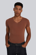 T-shirt Mr Invisible V-neck Chocolate