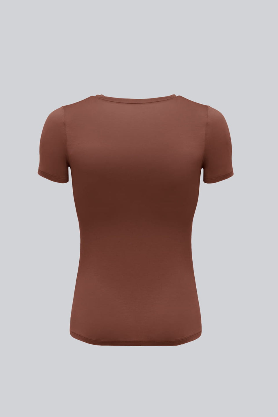 Mr Invisible V-neck T-shirt in Chocolate