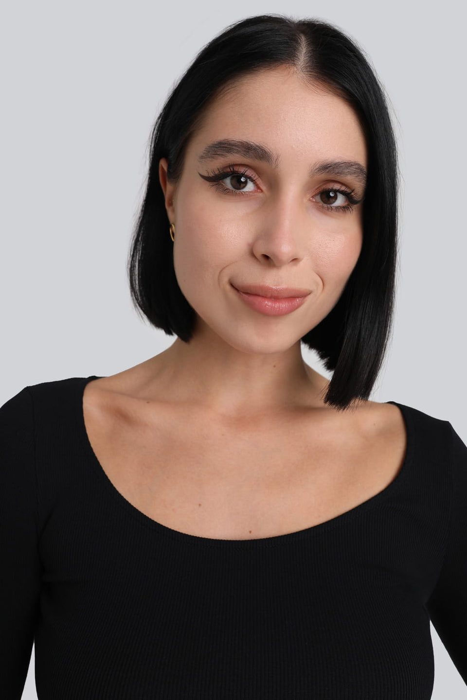 Miss Delicate Black Long-Sleeved Top