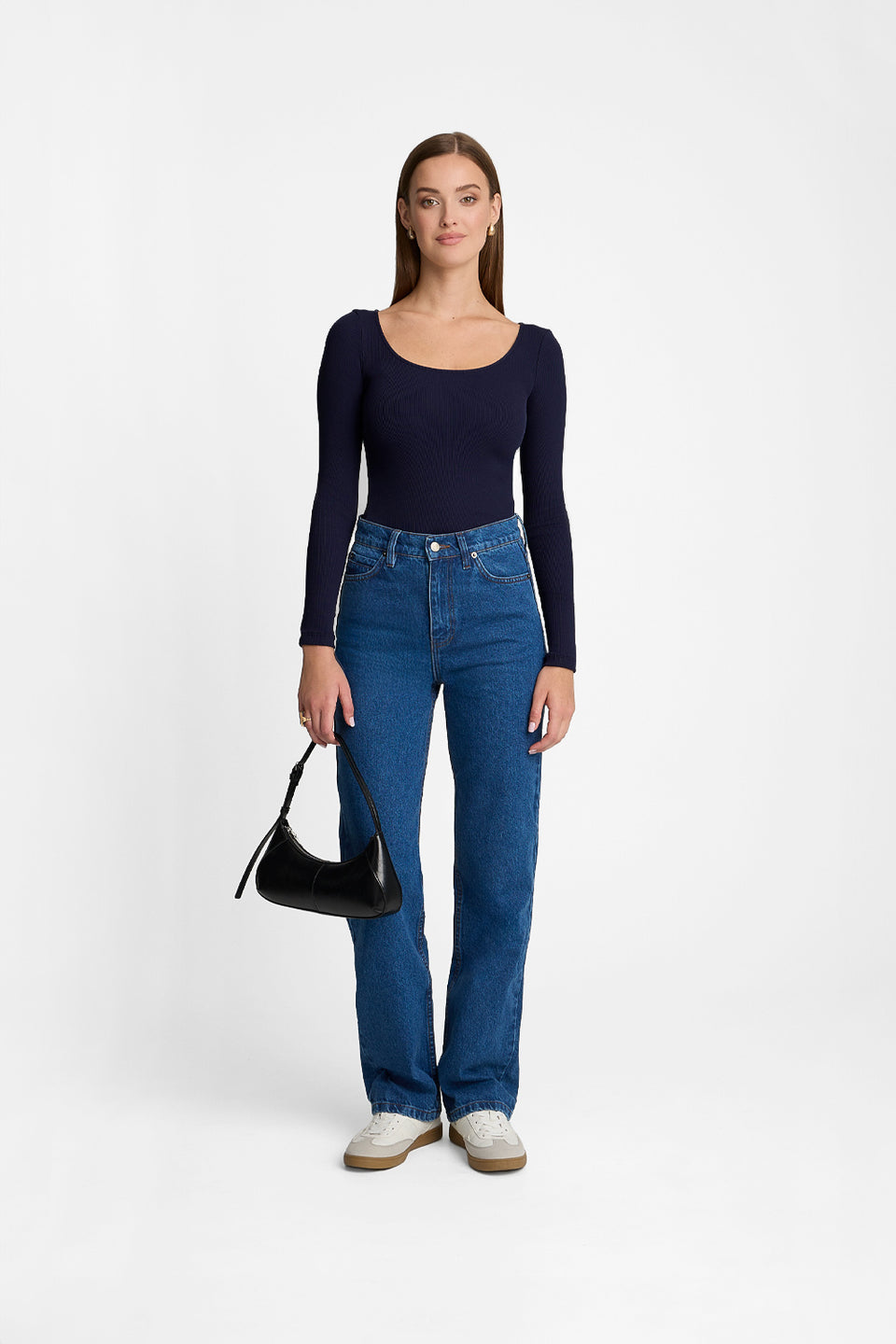 Miss Delicate Navy Long-Sleeved Top