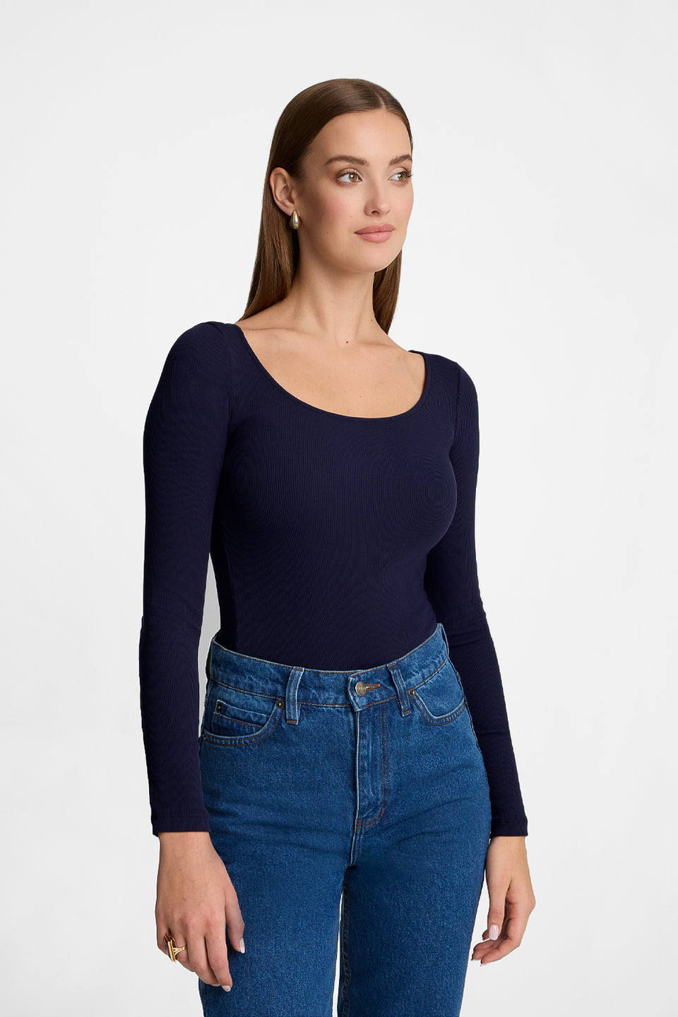 Miss Delicate Navy Long-Sleeved Top