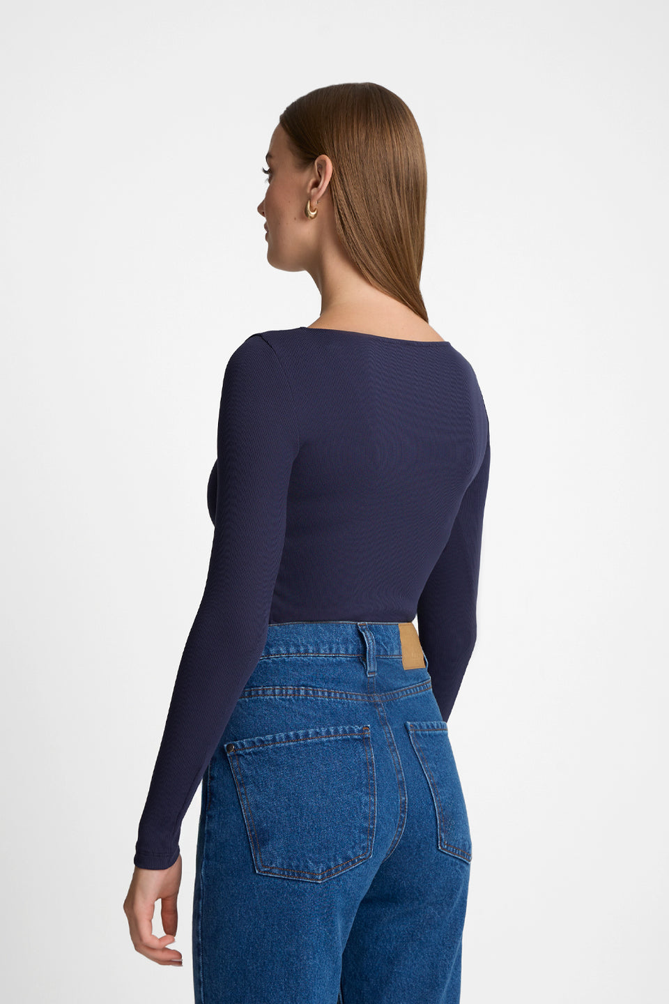 Miss Delicate Navy Long-Sleeved Top