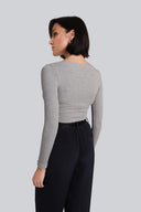 Longsleeve Miss Womanly Melange Grey