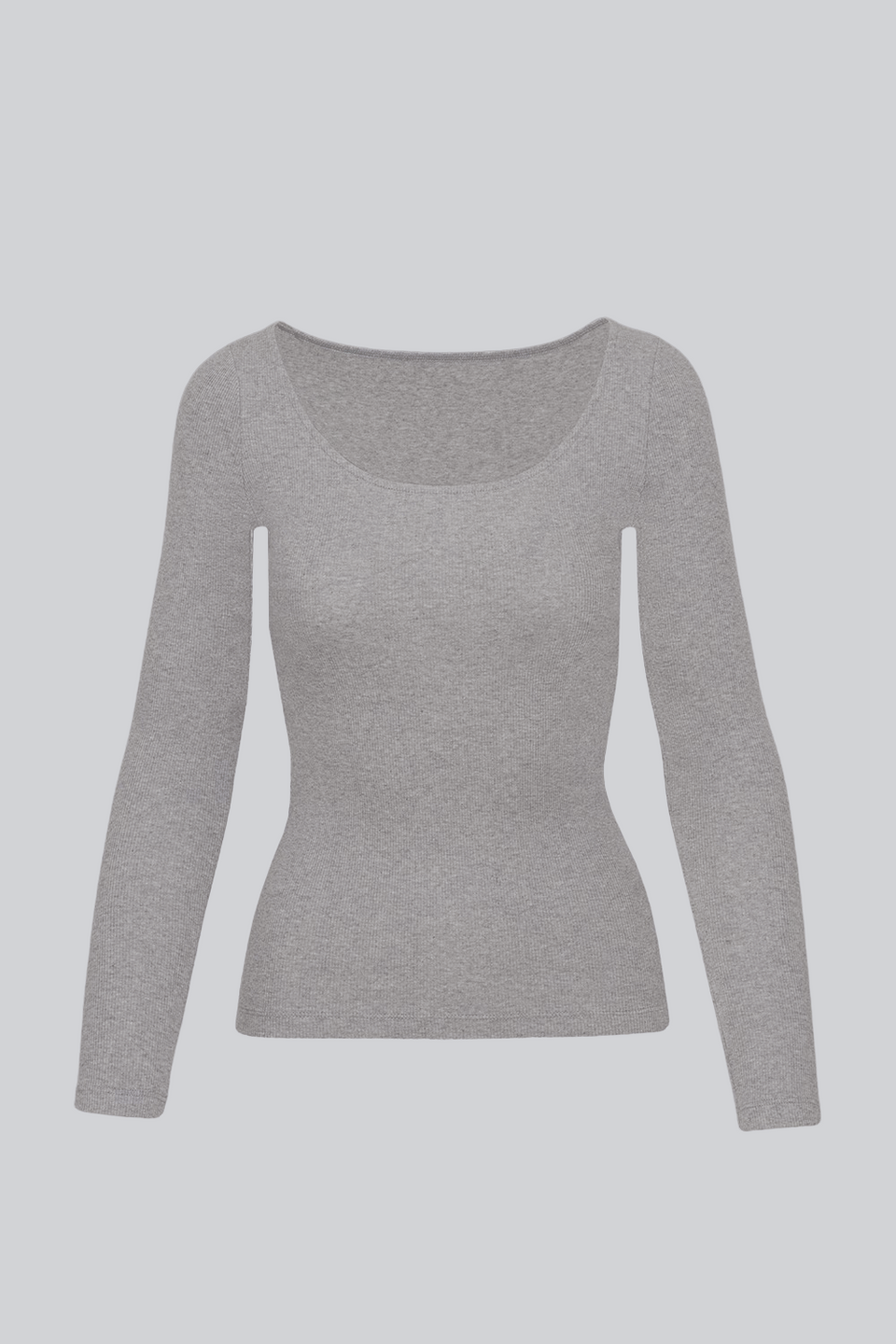 Miss Delicate Long-Sleeved Top in Melange Grey