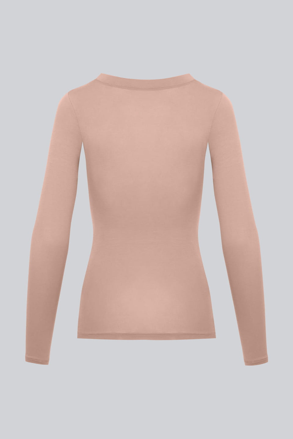 Miss Invisible C-neck long-sleeved top in Cappuccino