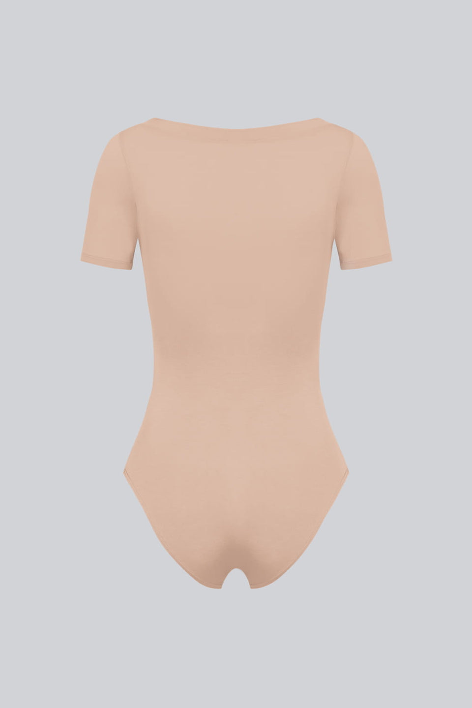 Miss Invisible Short-Sleeve U-Neck Bodysuit in Nude