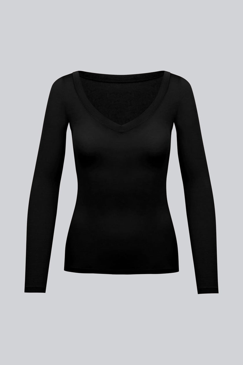 Longsleeve Miss invisible V-neck Black