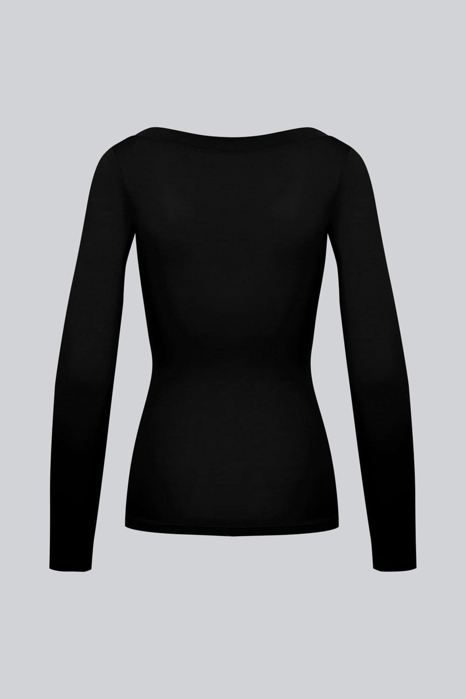 Miss Invisible V-neck Long-sleeved Top – Black