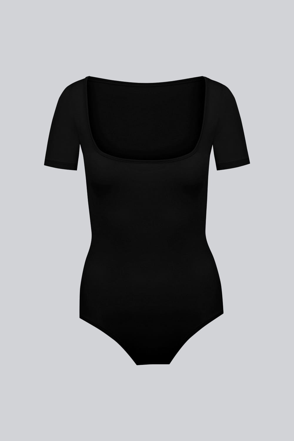 Miss Invisible Short-sleeved U-neck Bodysuit – Black