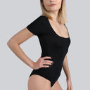 Miss Invisible Short-sleeved U-neck Bodysuit – Black