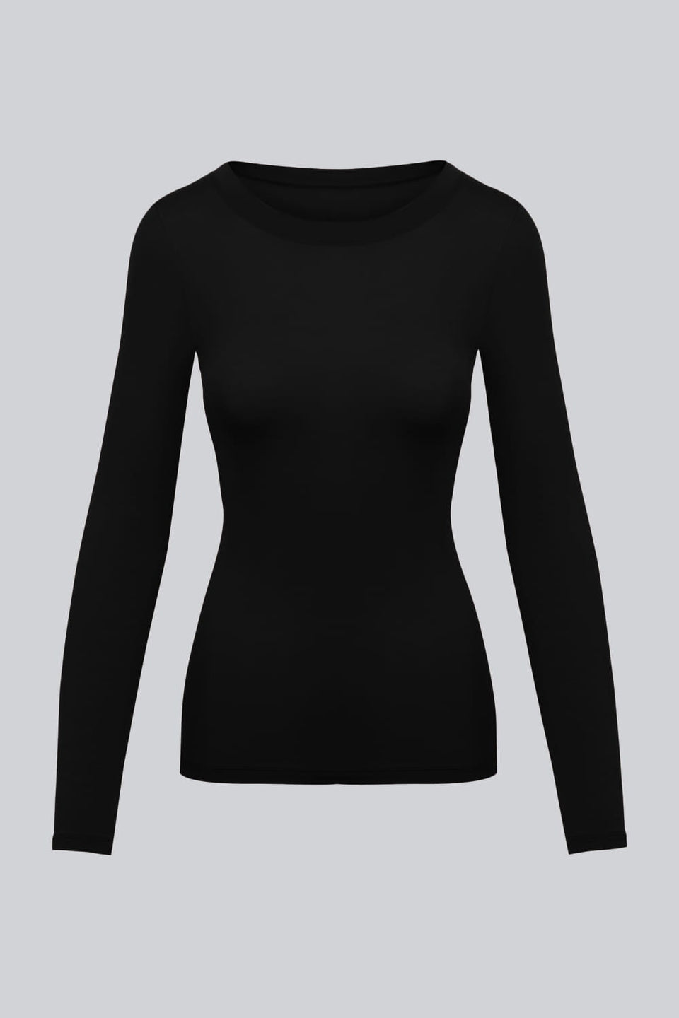 Miss Invisible C-neck Long-Sleeved Top – Black