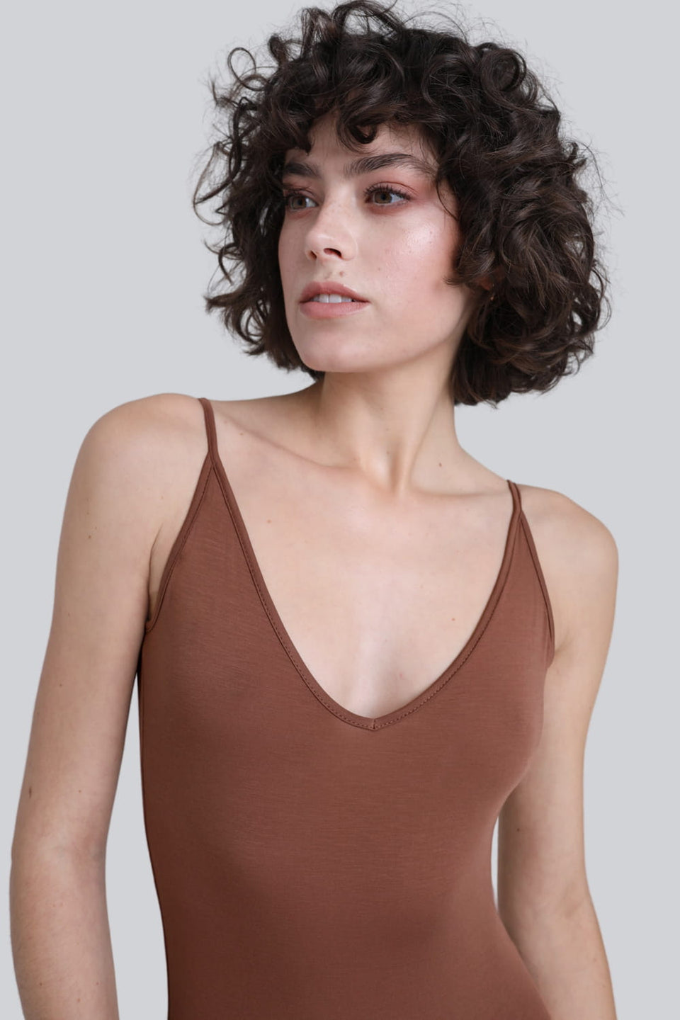 Miss Intimacy Open Back Bodysuit in Chocolate
